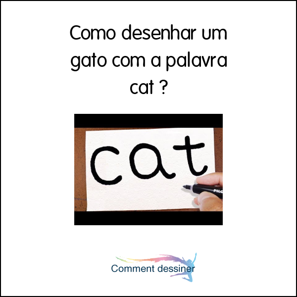 Como desenhar um gato com a palavra cat